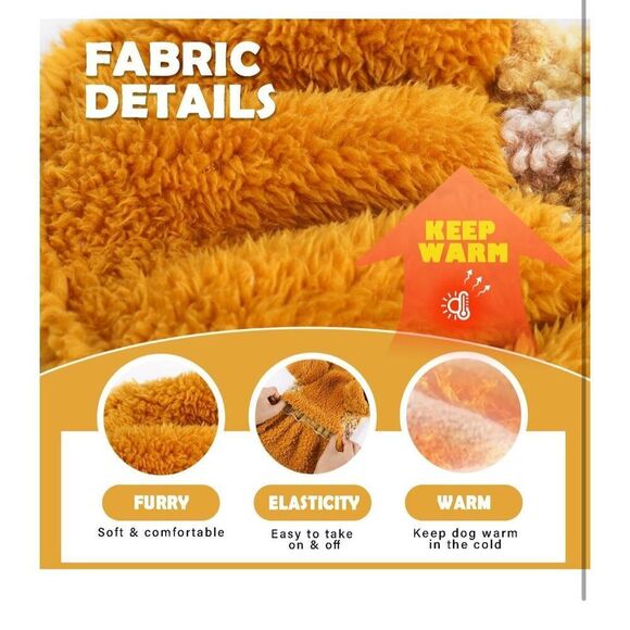 NEW Dog Sweaters Dress Hoodie Fuzzy Fleece Puppy M - Picture 7 of 9